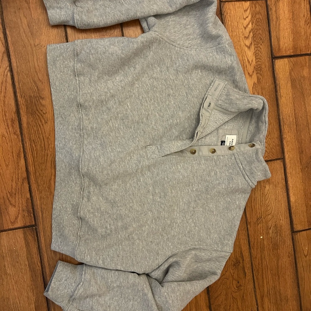 Gray Button-Up Sweatshirt